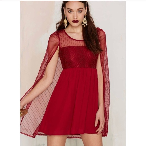 Nasty Gal Dresses & Skirts - 🎉HP🎉 Nasty Gal red cape mini dress NWT